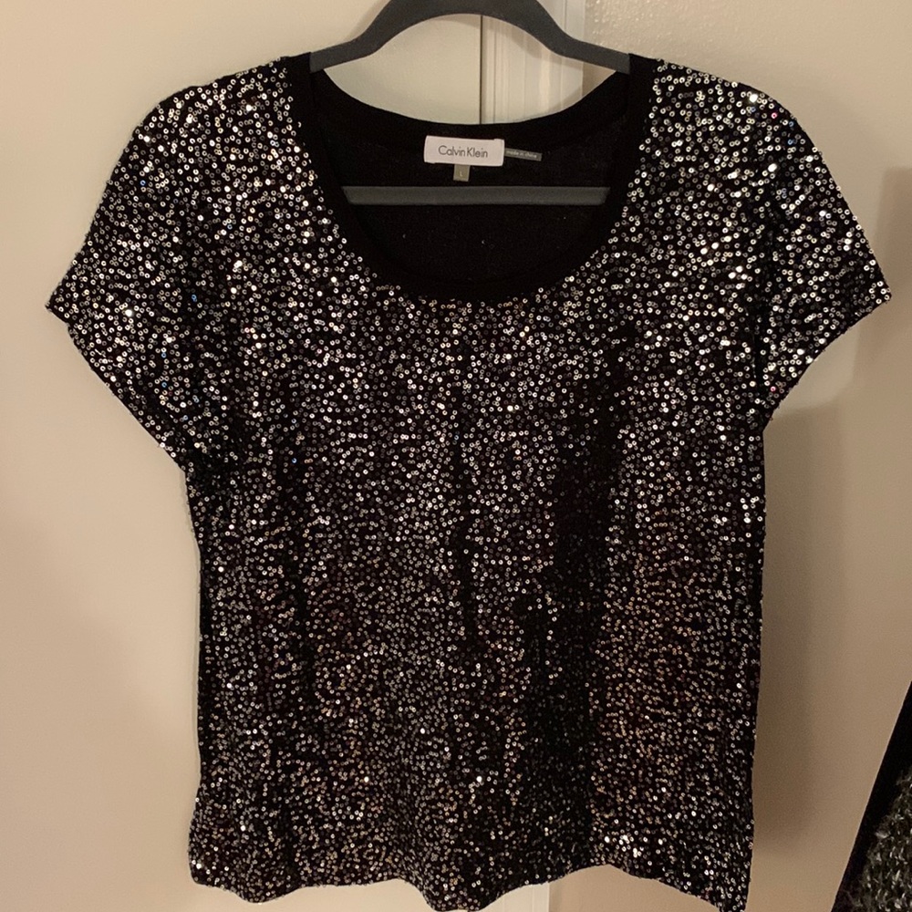 Black sequin T-shirt from Calvin Klein